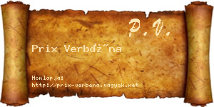 Prix Verbéna névjegykártya